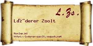 Lóderer Zsolt névjegykártya